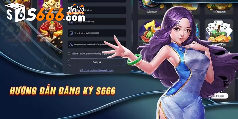 Đăng ký tài khoản S666 trên PC